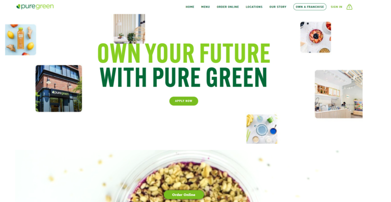 Pure Green Franchise website