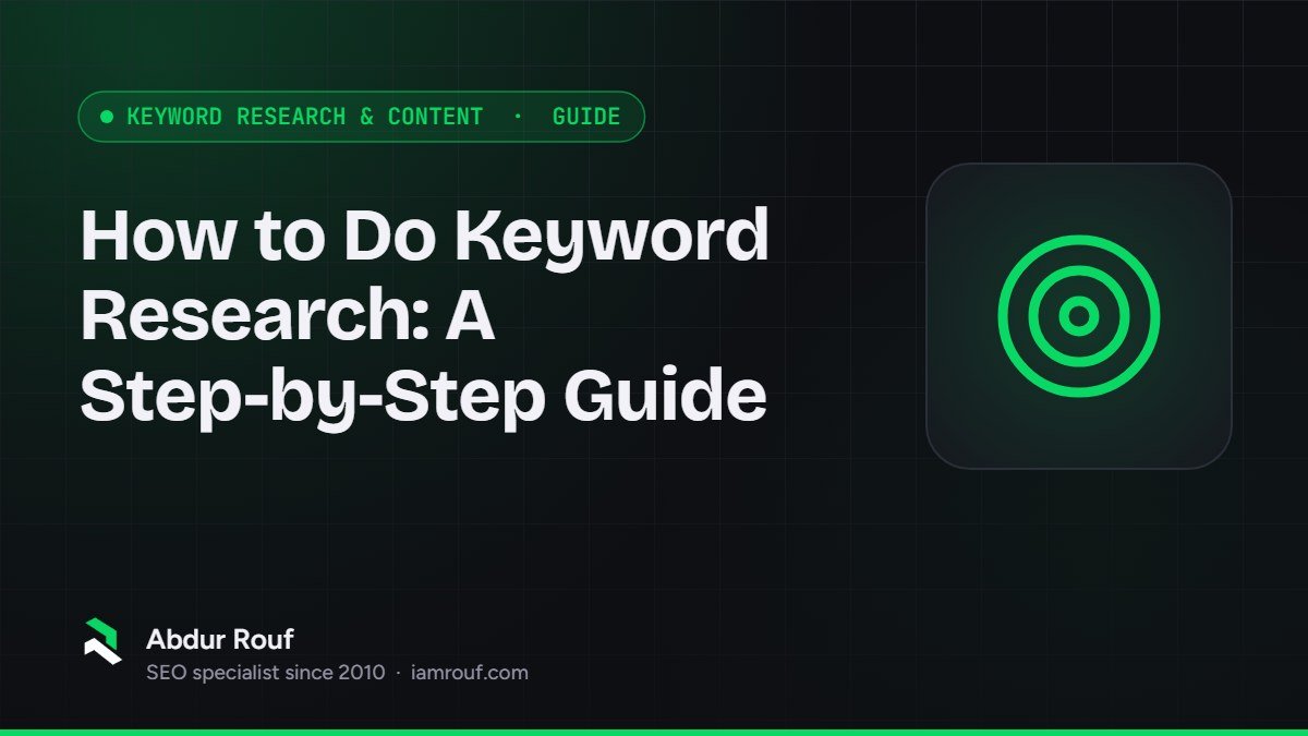 Cover graphic for "How to Do Keyword Research: A Step-by-Step Guide" by Abdur Rouf