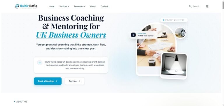 Buhir Rafiq business coach website homepage