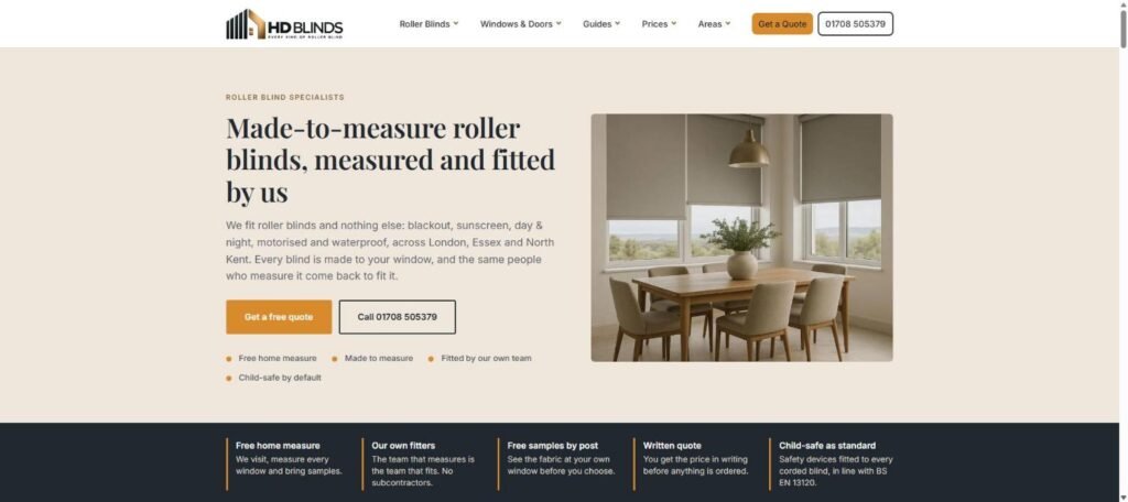 HD Blinds website