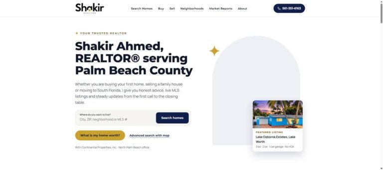 Shakir Ahmed REALTOR website homepage