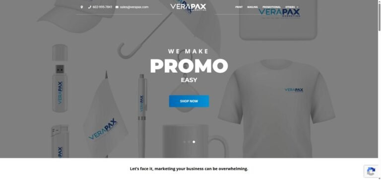 VeraPax Marketing website homepage